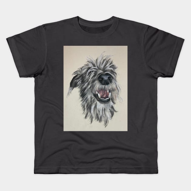 Scruffy Lurcher Kids T-Shirt by Merlinsmates